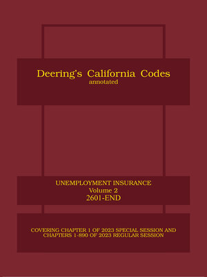 cover image of Deering's California Unemployment Insurance Code Annotated